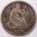 1871, Seated Half Dime, Extra Fine Circulated Coin, Store