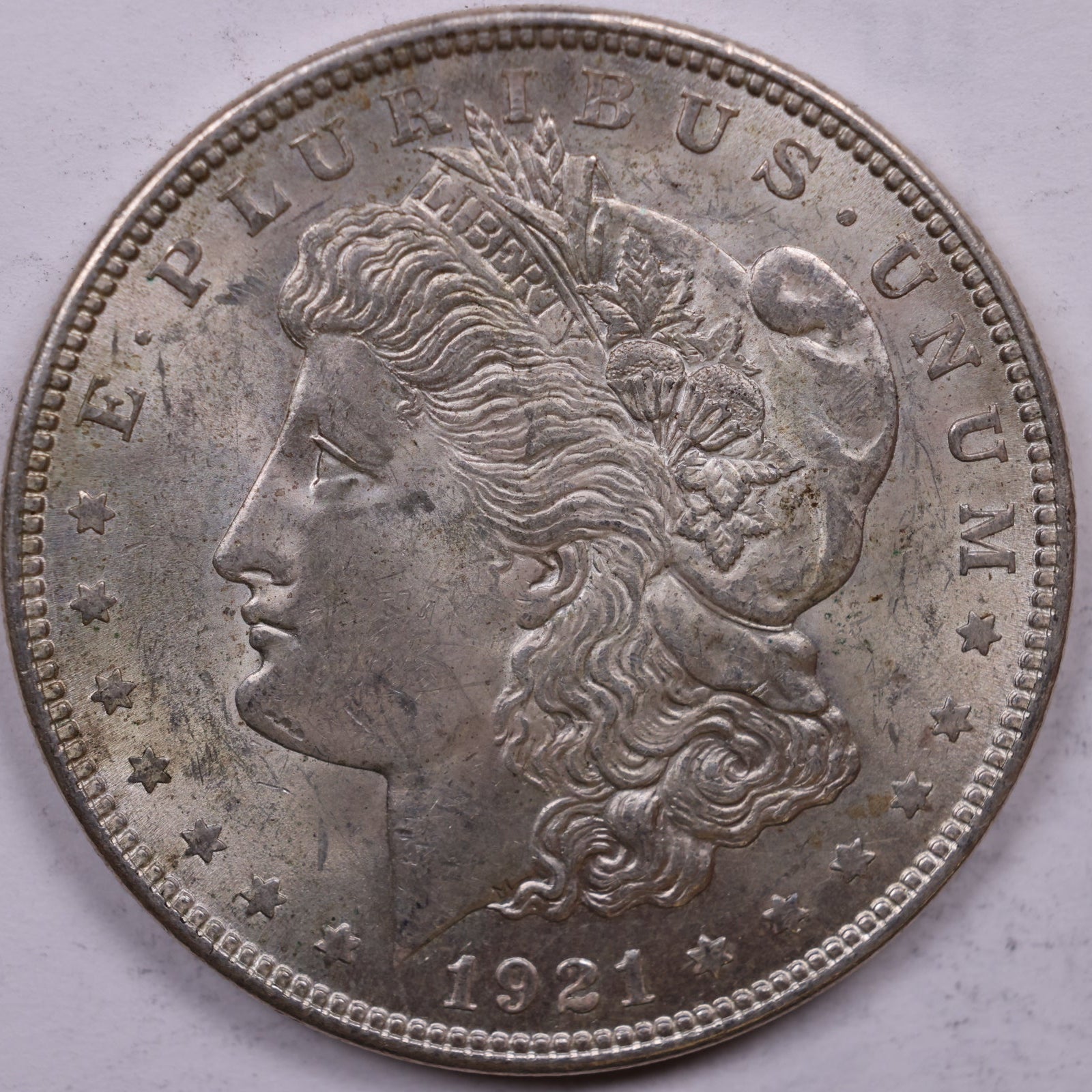 1921 Morgan Silver Dollar, Mint State Uncirculated Coin, Store #DR1550