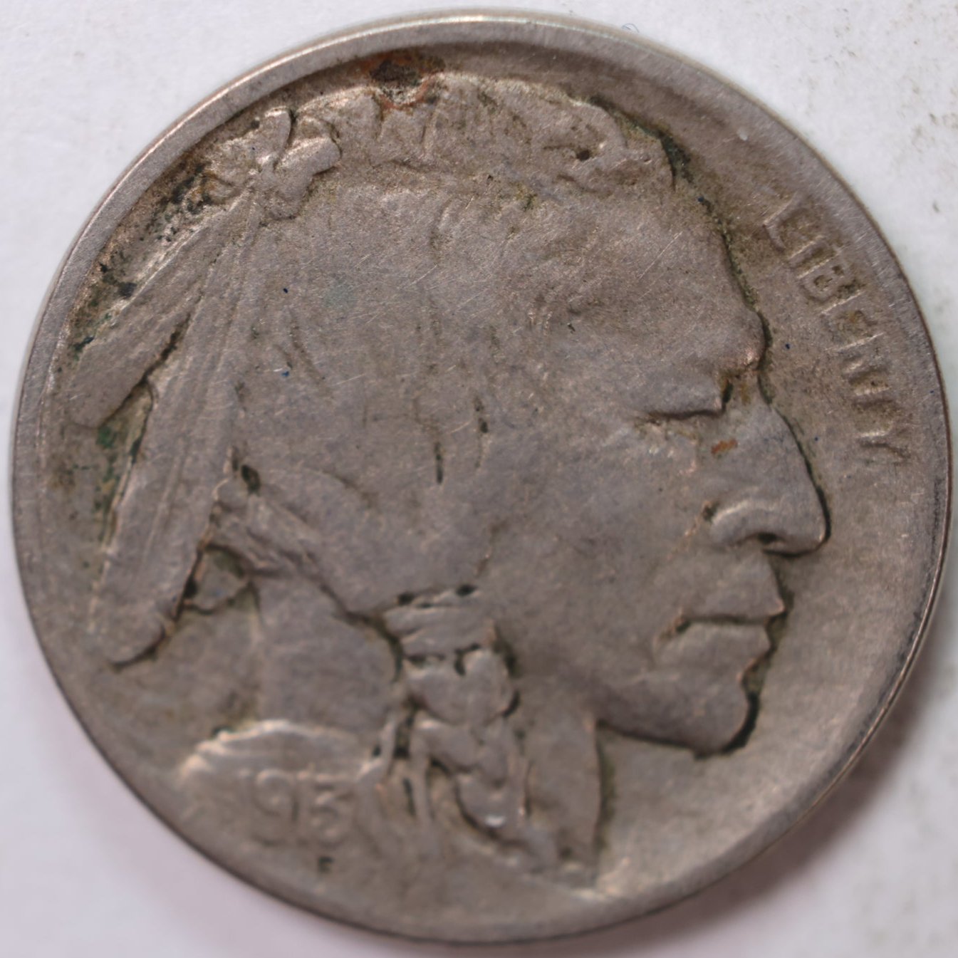 1913-D Type-1 Buffalo Nickel, Very Good+ Circulated Coin, Store Sale #N913D01