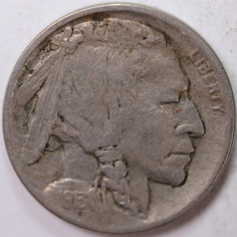 1913-D Type-1 Buffalo Nickel, Very Good+ Circulated Coin, Store Sale