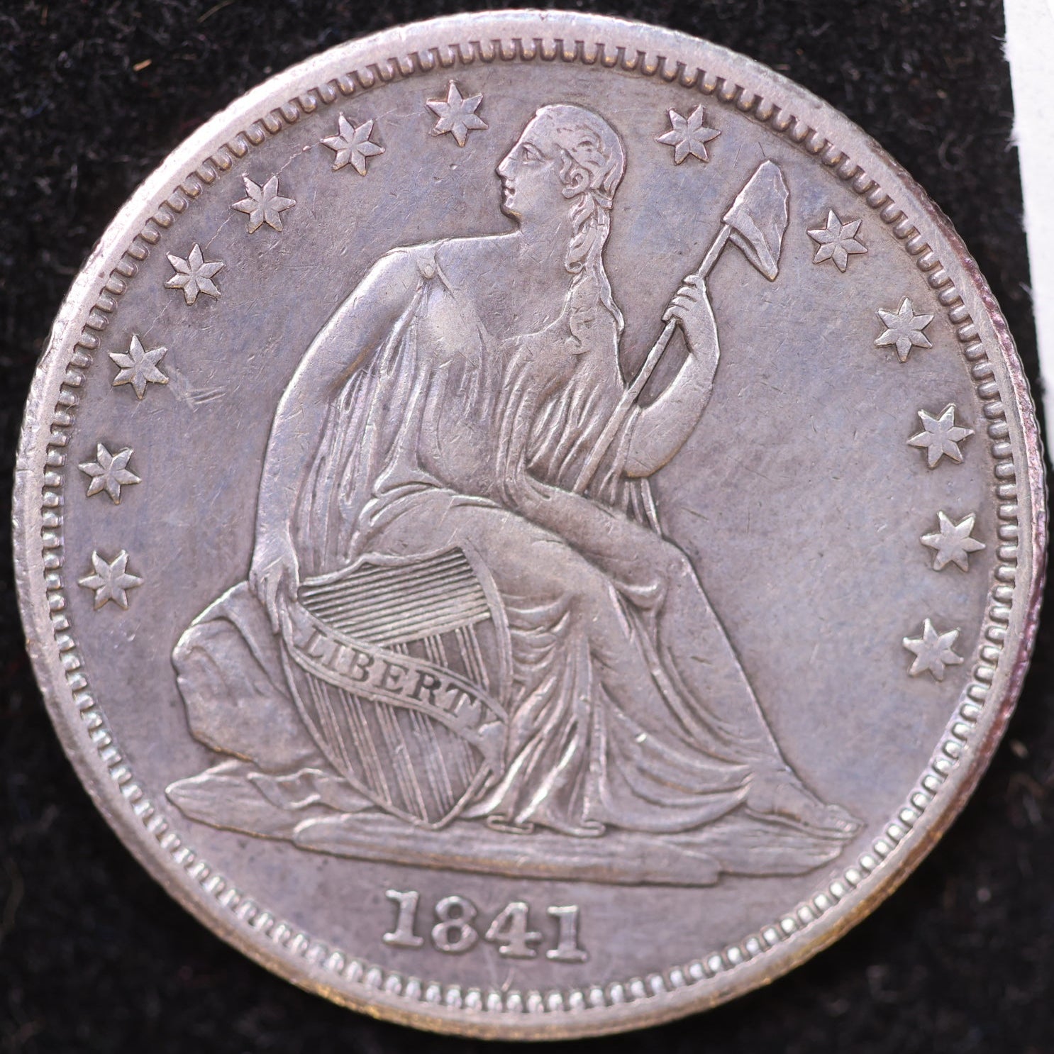 1841 Liberty Seated Half Dollar, About Uncirculated, Store #14119