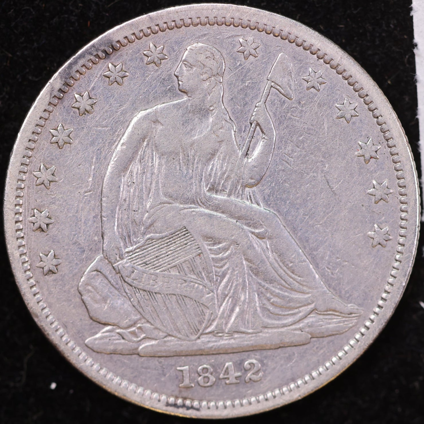 1842 Liberty Seated Half Dollar, About Uncirculated+, Store #14121