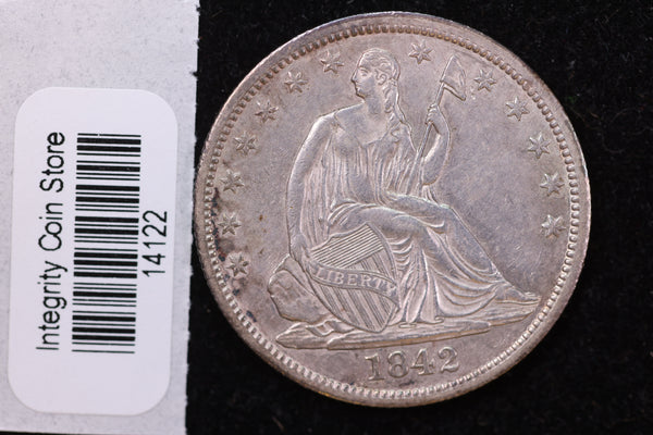 1842 Seated Liberty Half Dollar, Choice Eye Appeal, MED Date, Store #14122