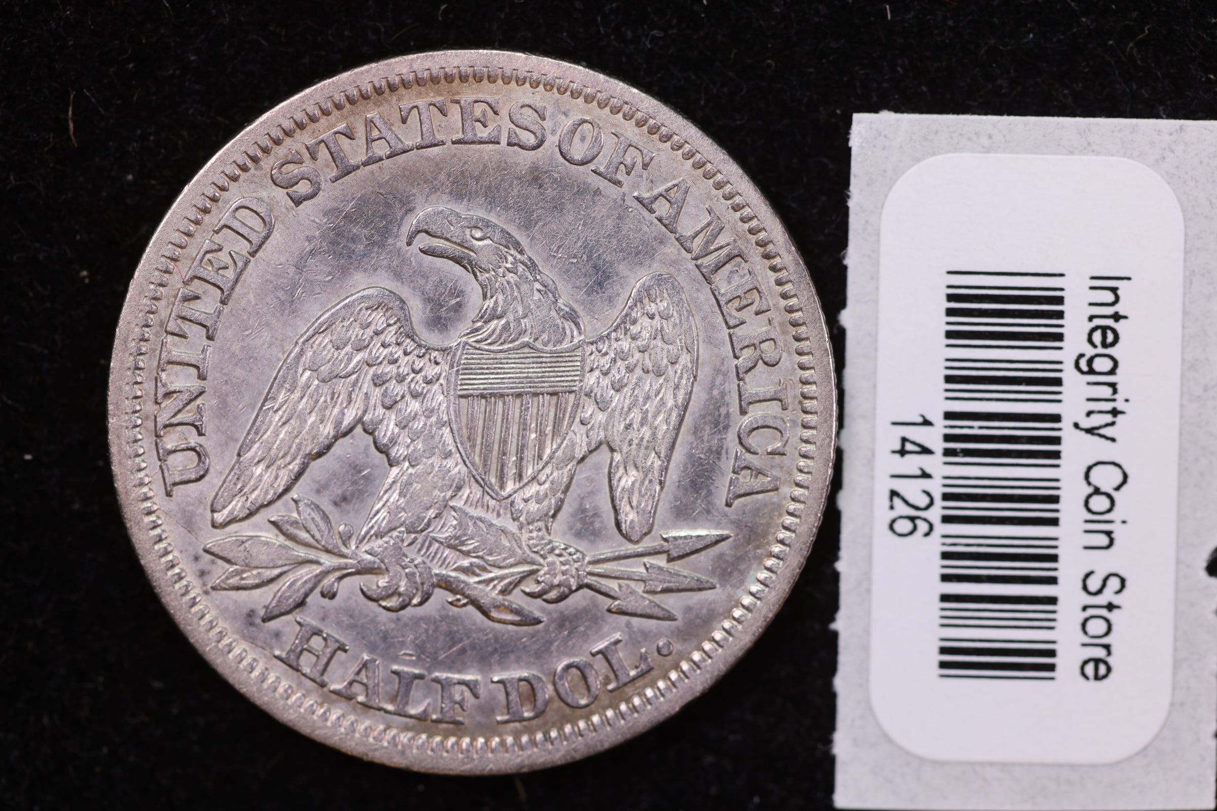 1844 Liberty Seated Half Dollar, Affordable Circulated Coin. Store #14126