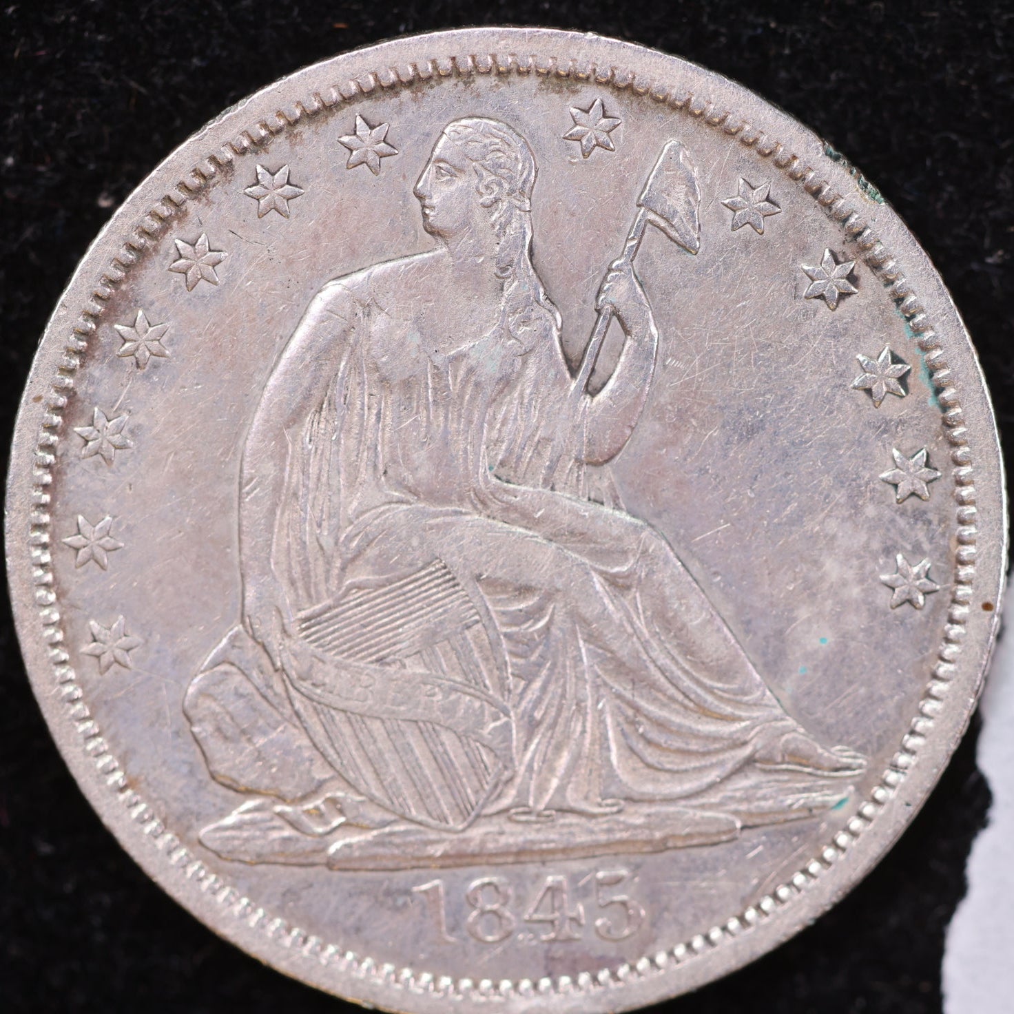 1845-O Liberty Seated Half Dollar, About Uncirculated Coin, Store #14128
