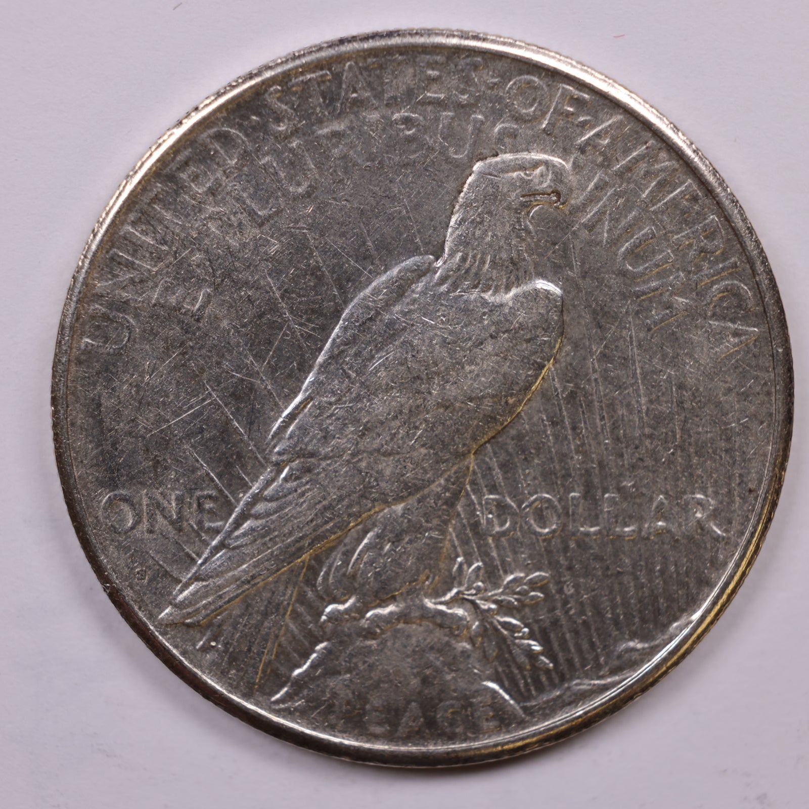 1925-S Peace Dollar, Silver Details, About Uncirculated Coin, Store #DR1004