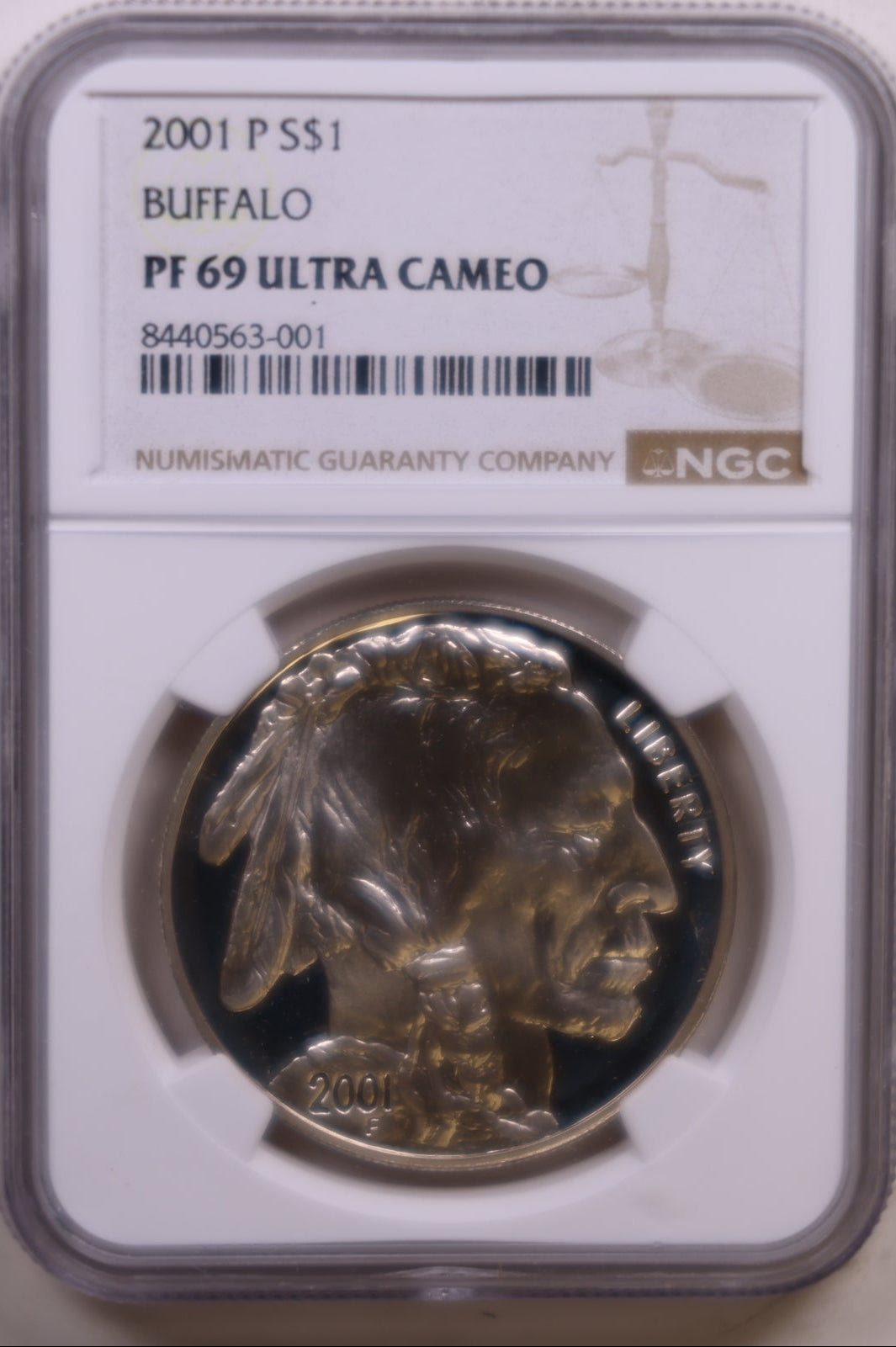 2001-P Buffalo Dollar, NGC PF-69 Ultra Cameo, Store #GMC380
