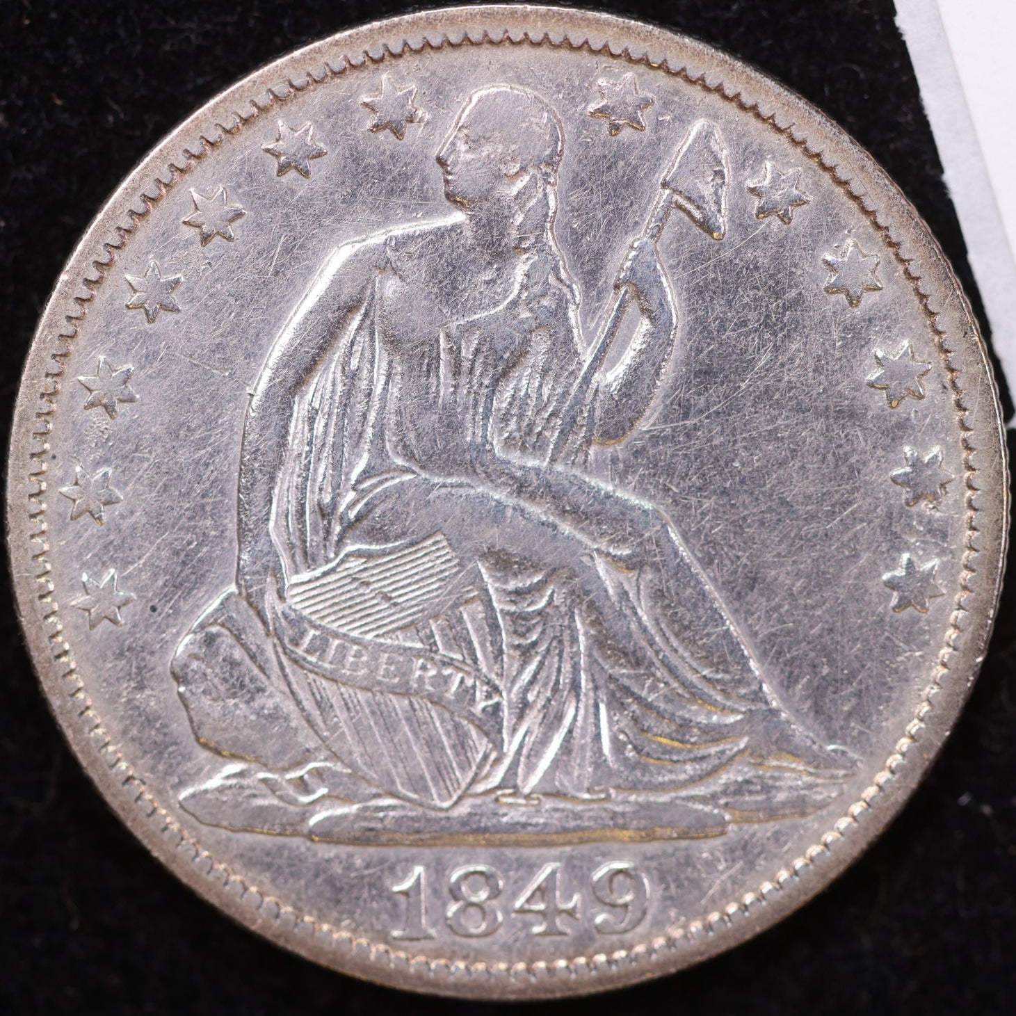 1849-O Liberty Seated Half Dollar, About Uncirculated Coin, Store #HR1926