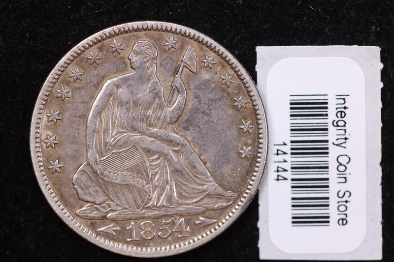 1854-O Seated Liberty Half Dollar,  Affordable Circulated Coin, Store