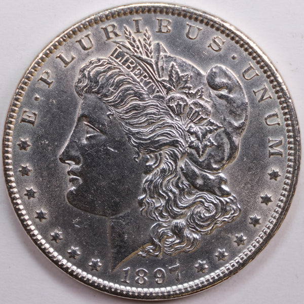 1897 Morgan Dollar, Mint State Uncirculated Coin, Store #DR0763