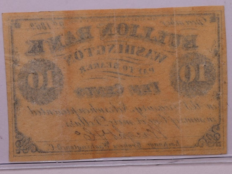1862 10 Cents, BULLION BANK., WASHINGTON D.C., STORE