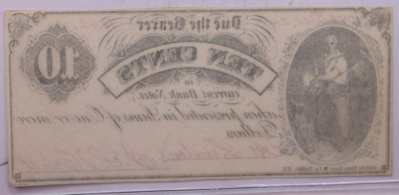 1862 10 Cent, Linden Script, J.S. Hyatt., STORE