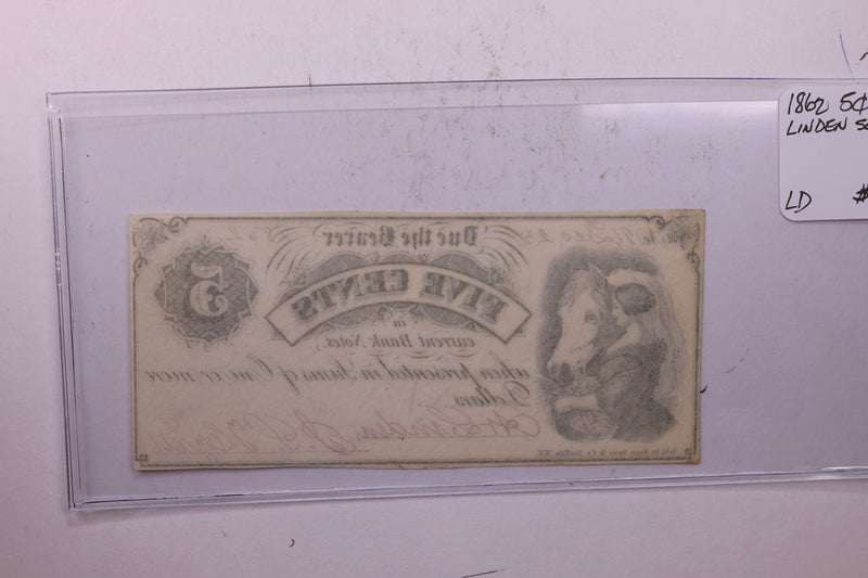 1862 5 Cent, Linden Script, J.S. Hyatt., STORE