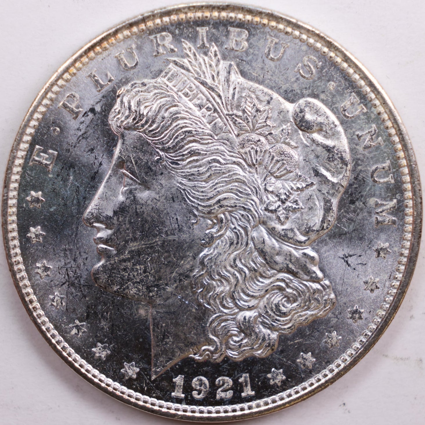 1921-D Morgan Dollar, Mint State Uncirculated Coin, Store #DR0742