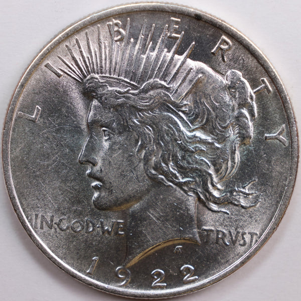 1922 Peace Dollar, Mint State Uncirculated Coin, Store #DR0736