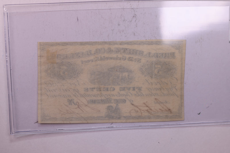 1862 5 Cent, Fred L. Seitz Bankers, Detroit, MI., STORE
