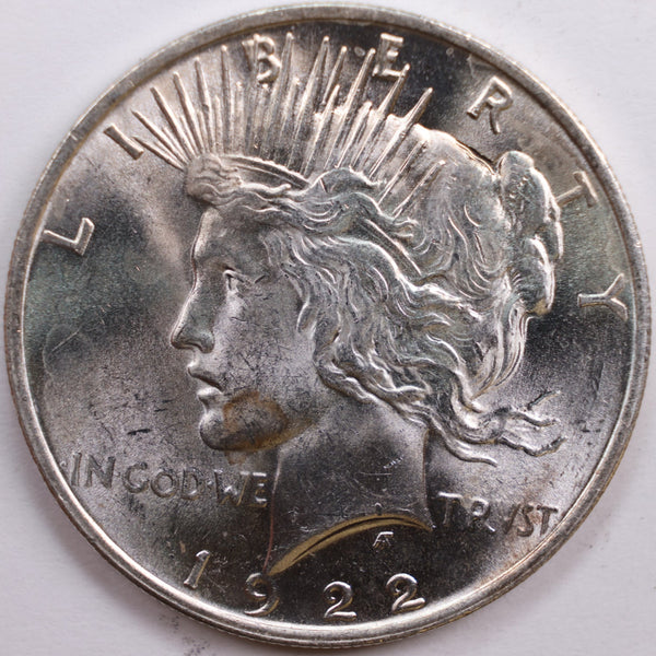 1922 Peace Dollar, Mint State Uncirculated Coin, Store #DR0733