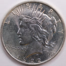 1922-D Peace Dollar, Mint State Uncirculated Coin, Store