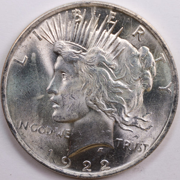 1922 Peace Dollar, Mint State Uncirculated Coin, Store #DR0729