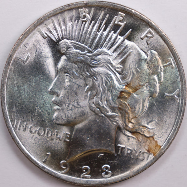 1923 Peace Dollar, Mint State Uncirculated Coin, Store #DR0727