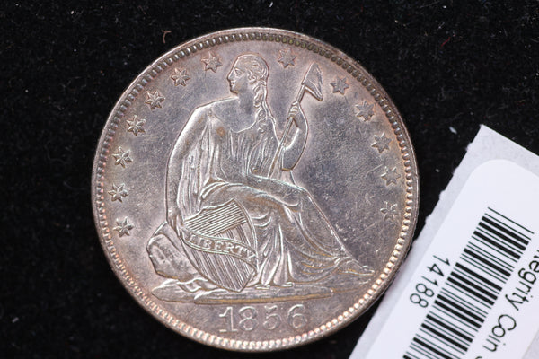 1856-O Seated Liberty Half Dollar, Affordable Collectible Circulated Coin, Store #14188