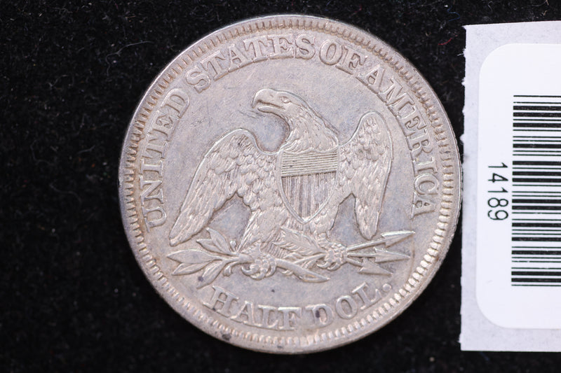 1857 Seated Liberty Half Dollar, Affordable Collectible Circulated Coin, Store