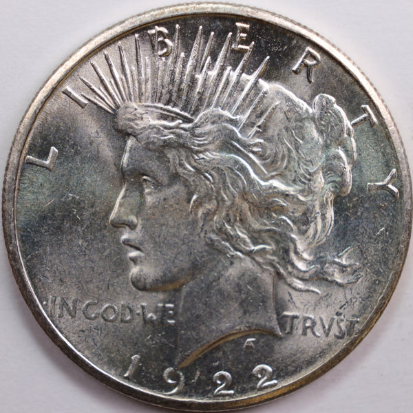 1922 Peace Dollar, Mint State Uncirculated Coin, Store #DR0718