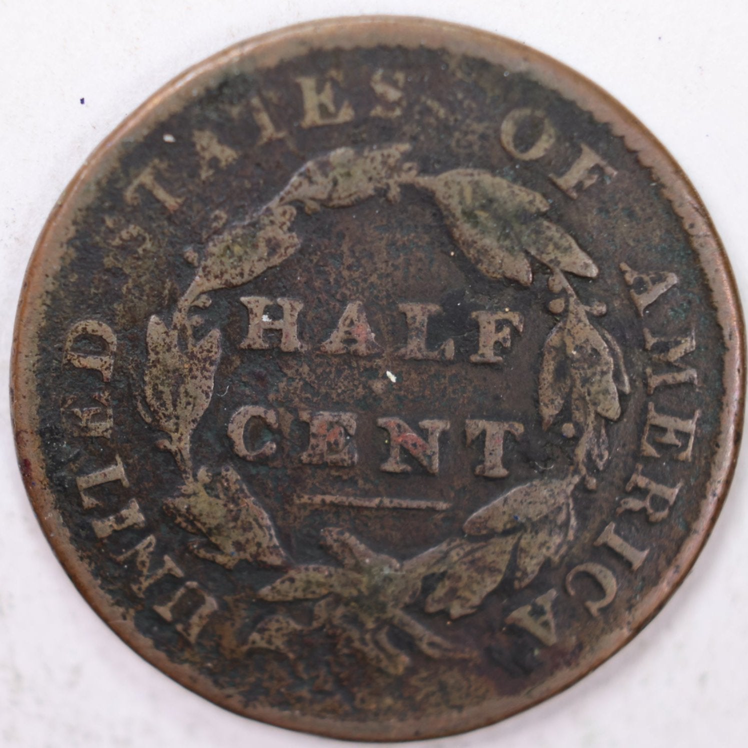 1825 Draped Bust Half Cent, Very Good Circulated Coin. Store #B825.01