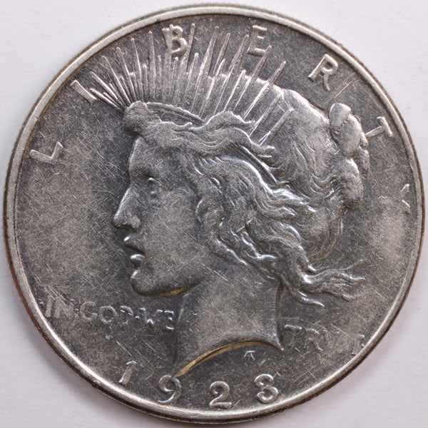 1923-D Peace Dollar, Extra Fine Circulated Coin, Store #DR0714