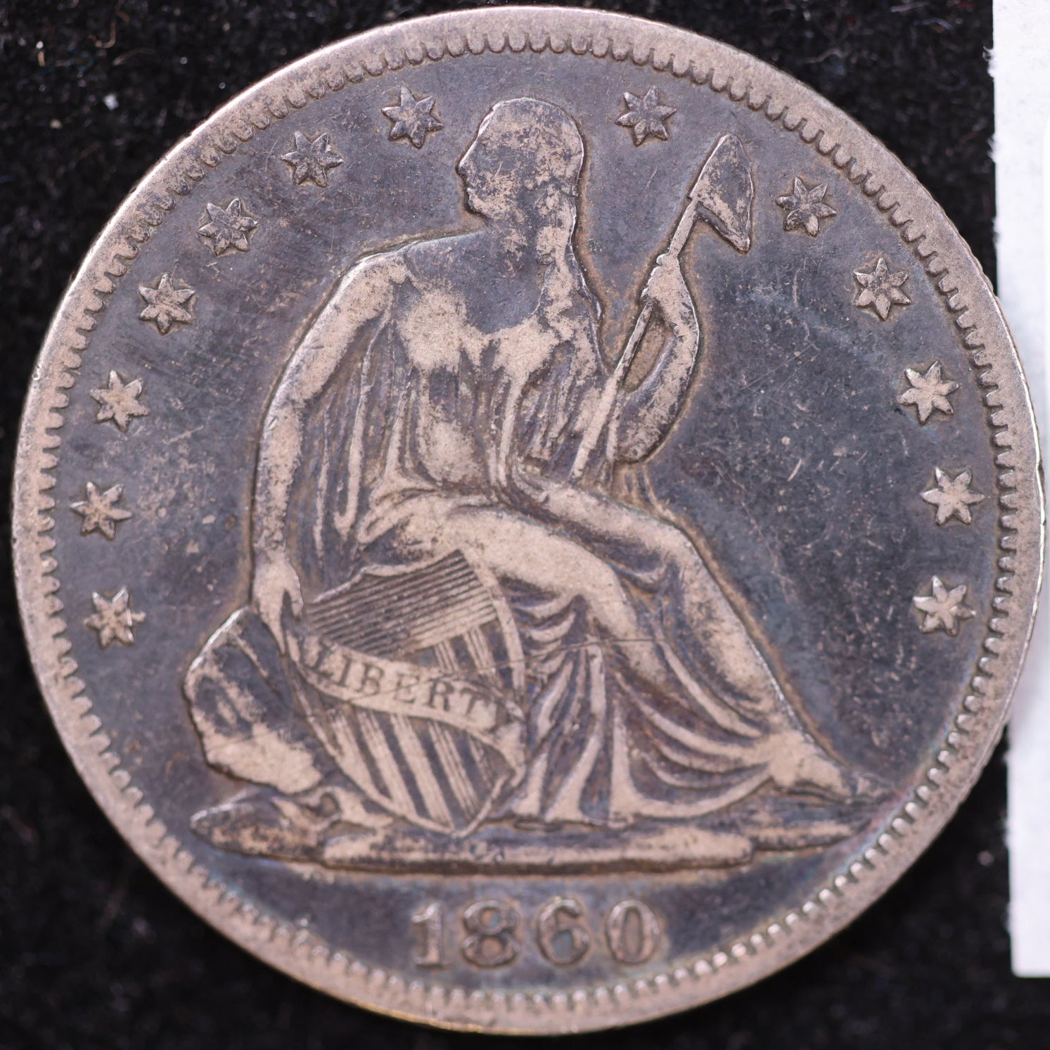 1860 Liberty Seated Half Dollar, Extra FIne Circulated Coin, Store #HR1967