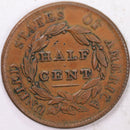 1829 Draped Bust Half Cent, Extra Fine Circulated Coin. Store