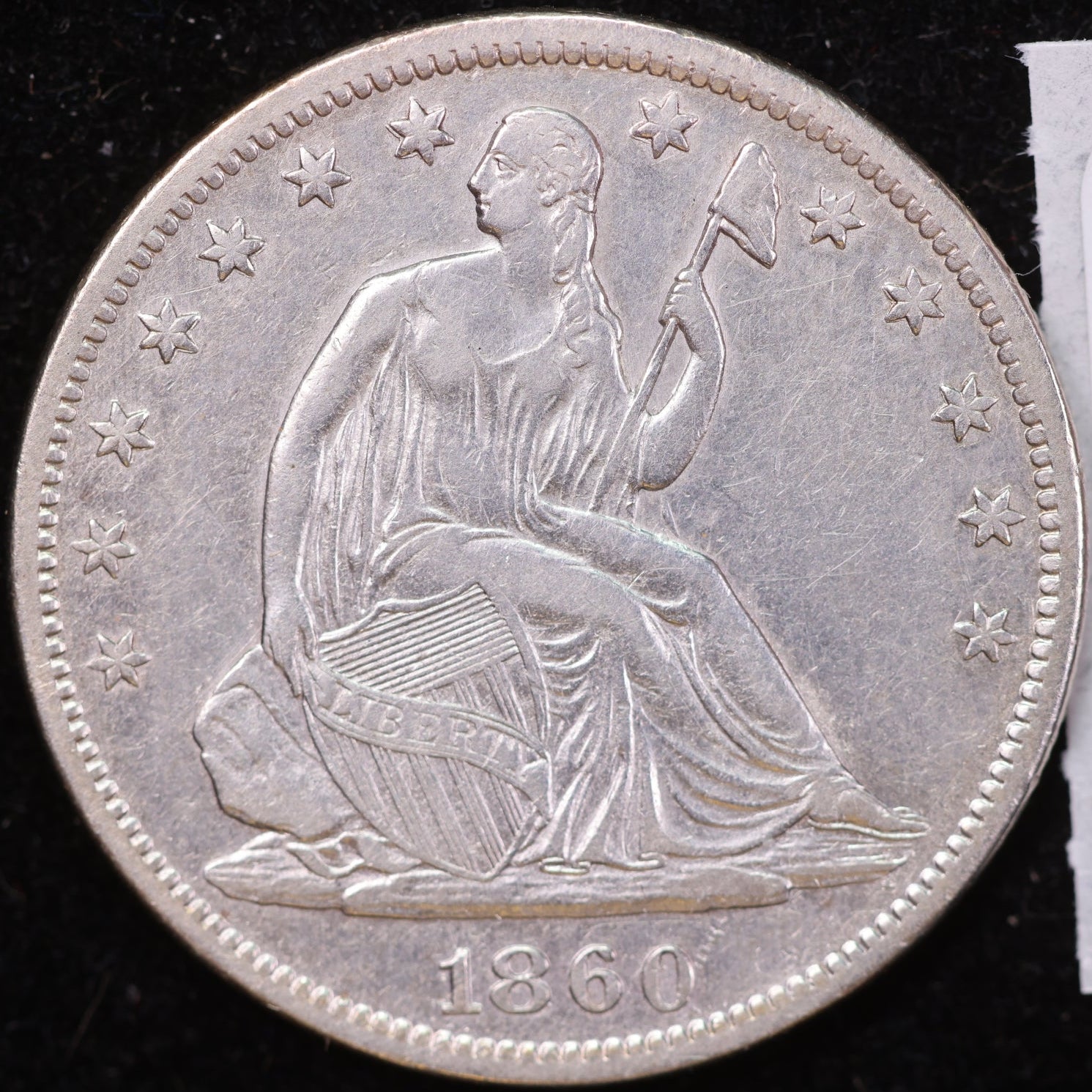 1860-S Liberty Seated Half Dollar, About Uncirculated Coin, Store #HR1969