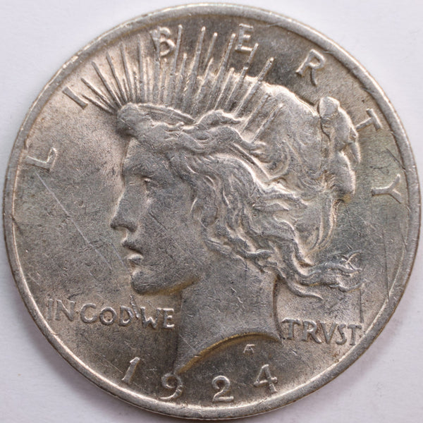 1924 Peace Dollar, Mint State Uncirculated Coin, Store #DR0710