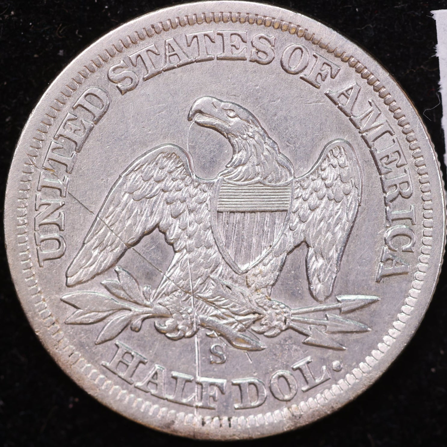 1860-S Liberty Seated Half Dollar, About Uncirculated Coin, Store #HR1969