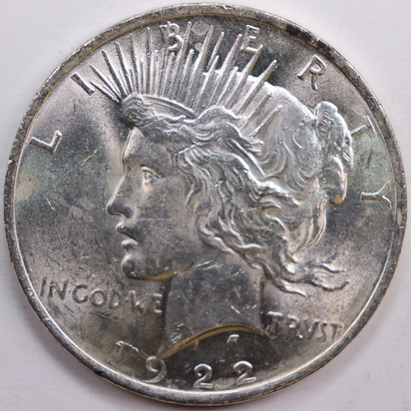 1922 Peace Dollar, Mint State Uncirculated Coin, Store #DR0708