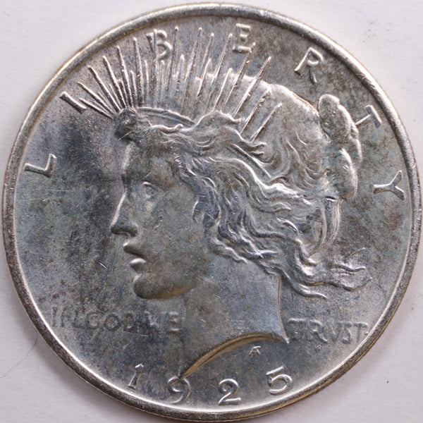 1925 Peace Dollar, Mint State Uncirculated Coin, Store #DR0704