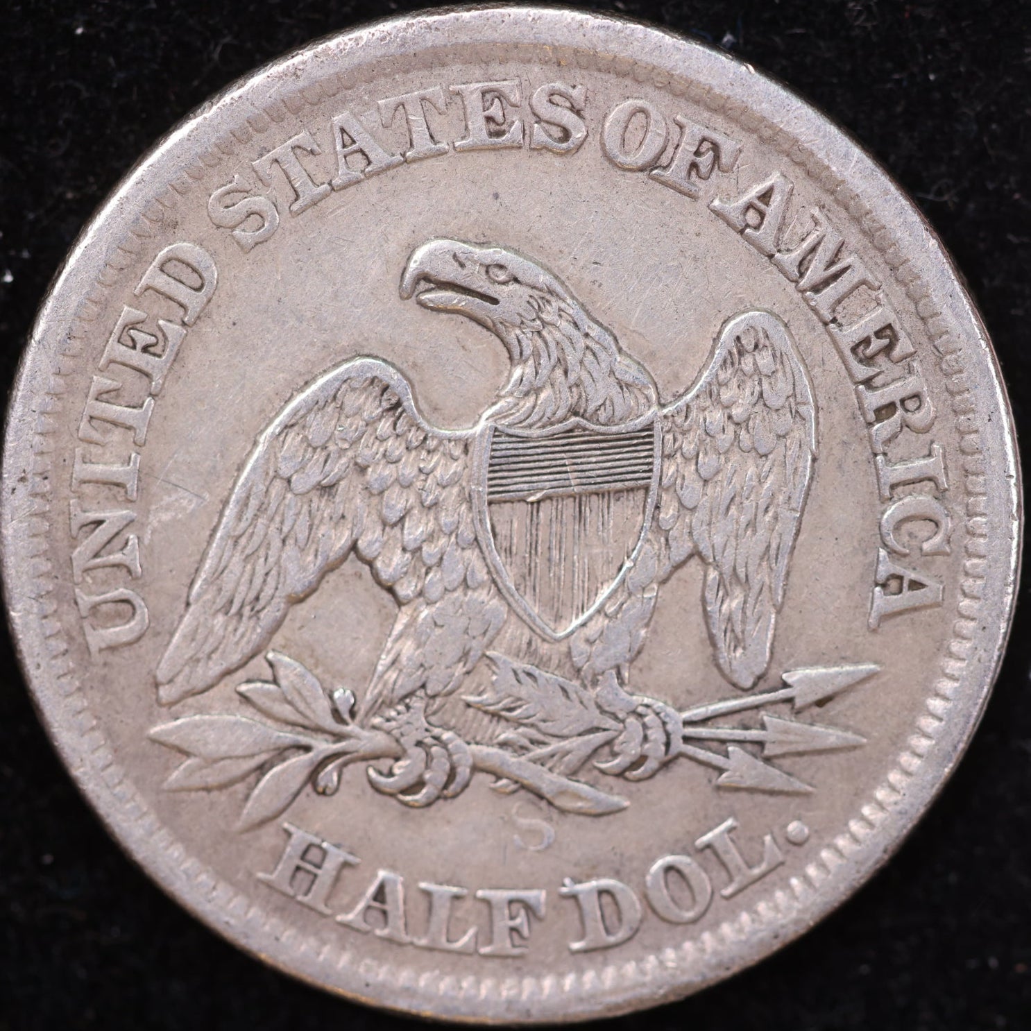 1864-S Liberty Seated Half Dollar, About Uncirculated Coin, Store #HR1978