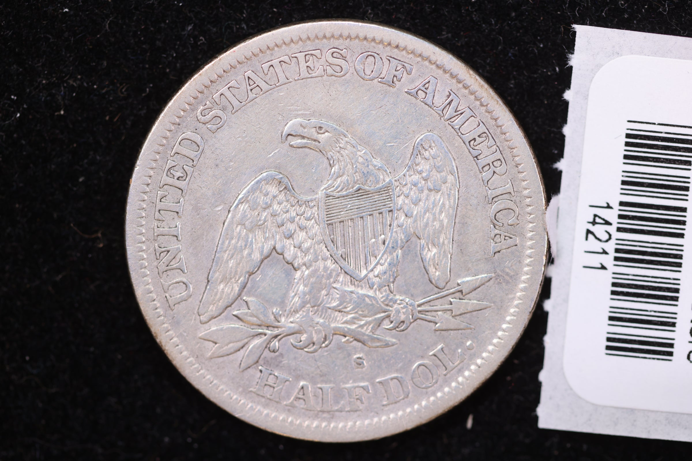 1866-S Seated Liberty Half Dollar, 'No Motto' Affordable Collectible Circulated Coin, Store #14211