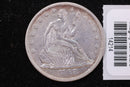 1868 Seated Liberty Half Dollar, Affordable Collectible Circulated Coin, Store