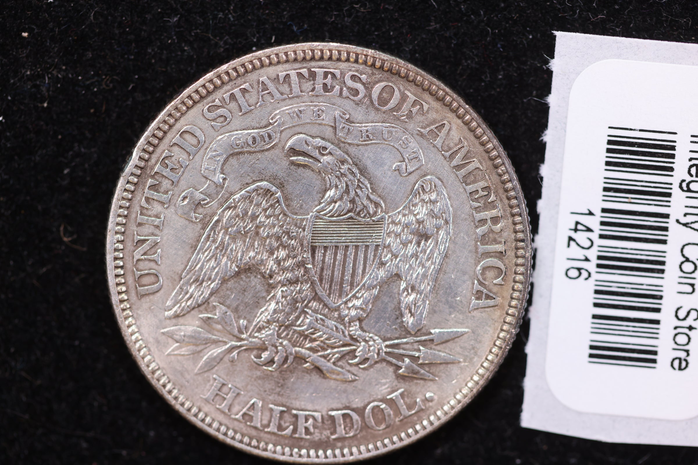 1869 Seated Liberty Half Dollar, Affordable Collectible Circulated Coin, Store #14216