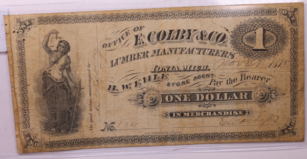 1875 $1, E. COLBY & CO., IONIA, MICH., Store #18601