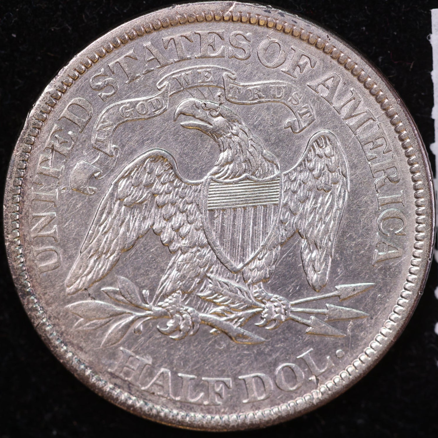 1871-S Liberty Seated Half Dollar, About Uncirculated Coin, Details, Store #HR2000