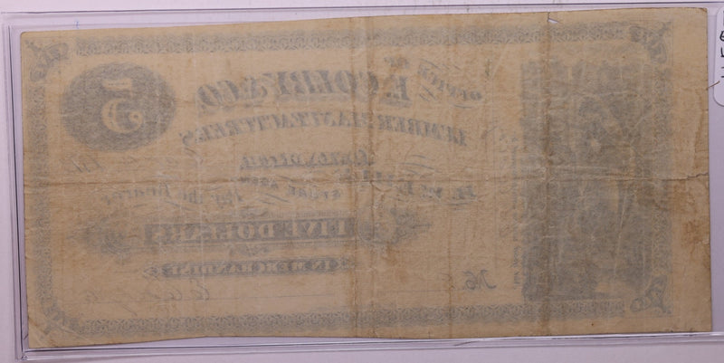 1875 $5, E. COLBY & CO., Lumber Mfr., IONIA, MICH., Store