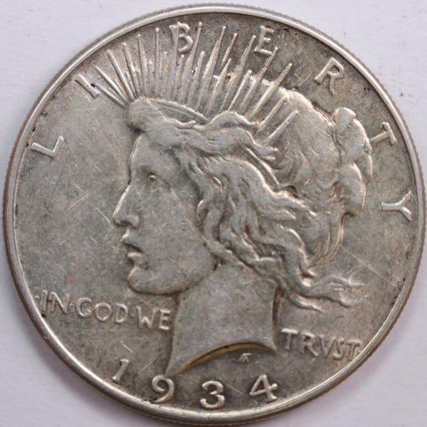 1934 Peace Dollar, Very Fine Circulated Coin, Store #DR0688