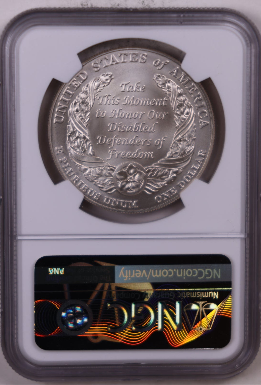 2010-W Disabled Veterans Dollar, NGC MS-70, Store #GMC392