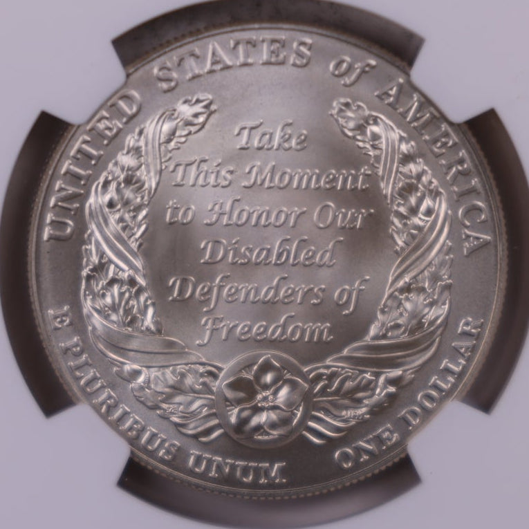 2010-W Disabled Veterans Dollar, NGC MS-70, Store #GMC392