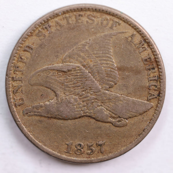 1857 Flying Eagle Small Cent, Very Fine+ Circulated Coin, Store #CT0551