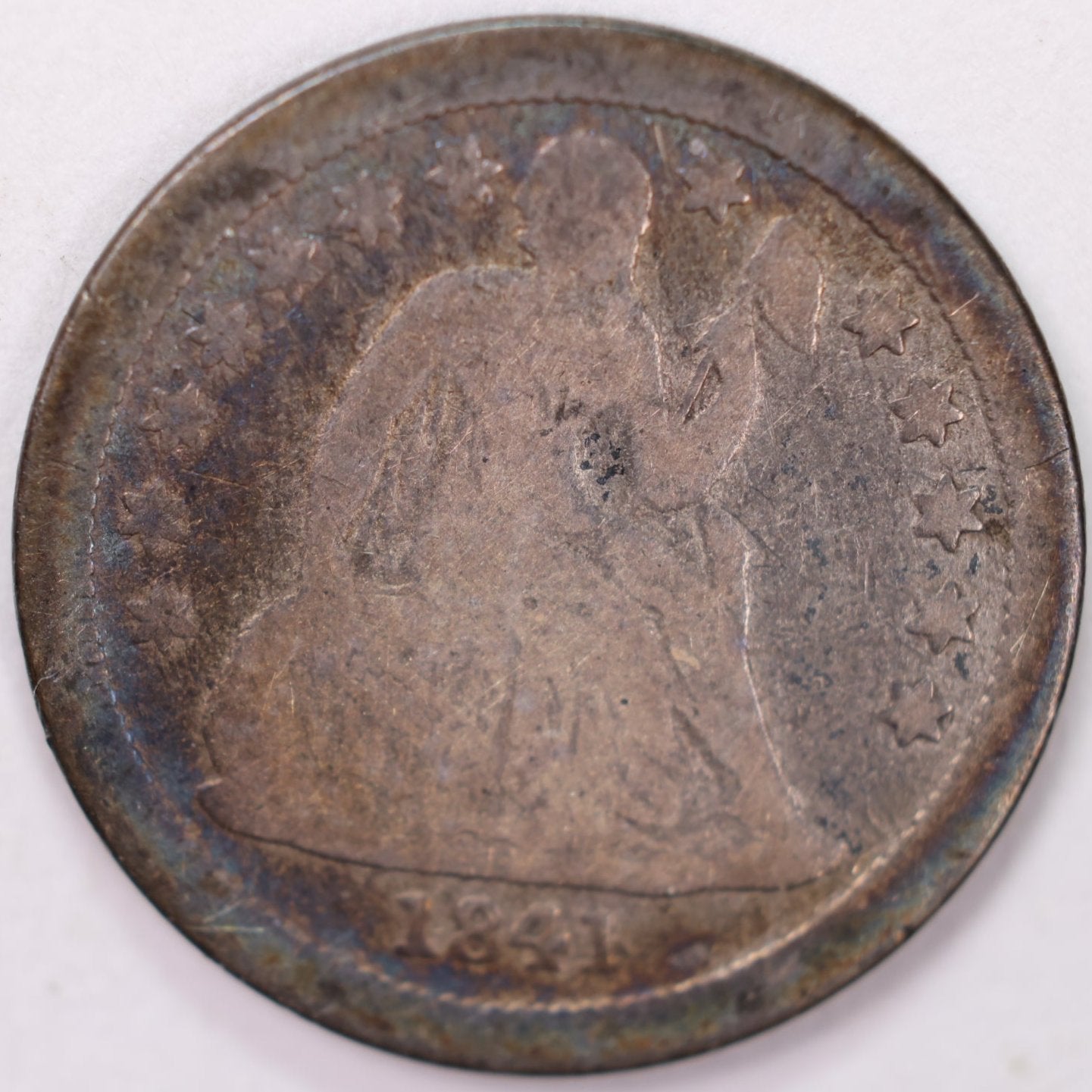 1841-O Seated Liberty Silver Dime, Very Good Circulated Coin, Store #d841N01