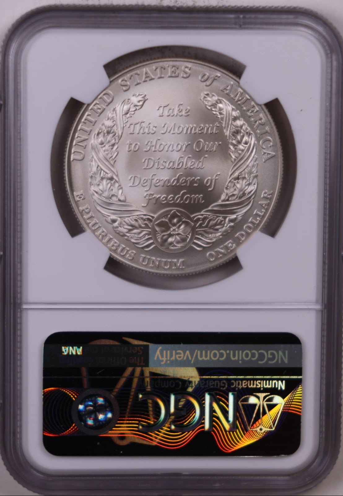 2010-W Disabled Veterans Dollar, NGC MS-69, Store #GMC393