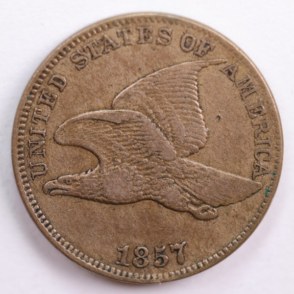 1857 Flying Eagle Small Cent, Very Fine+ Circulated Coin, Store #CT0552